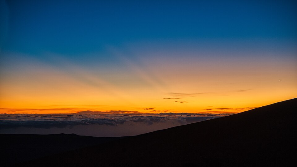 Orange sunrise on the Slope of El Teide, Tenerife, Spain