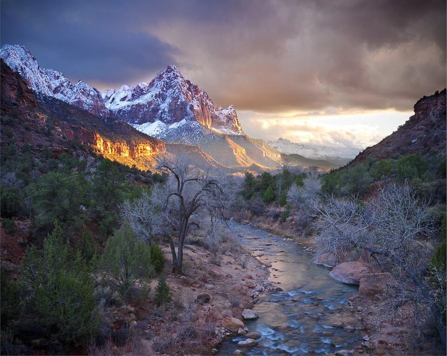 Zion Canyon in winter